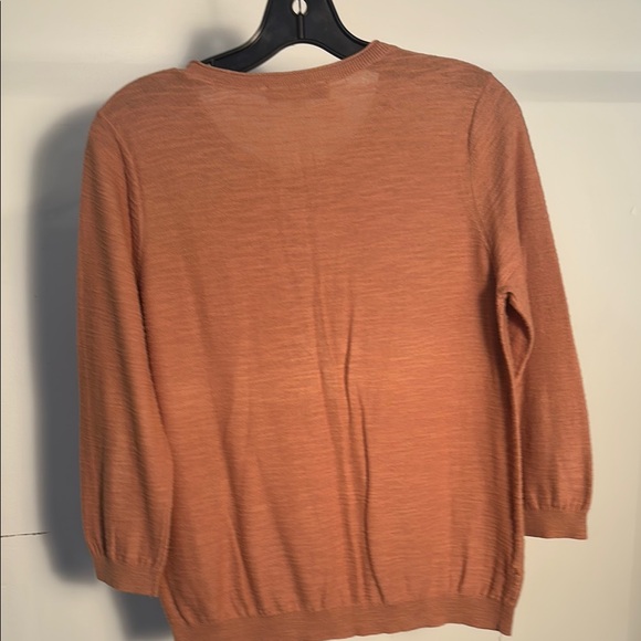 LOFT petite brown Cardigan Sweater with Three-Quarter Sleeves - Picture 3 of 4